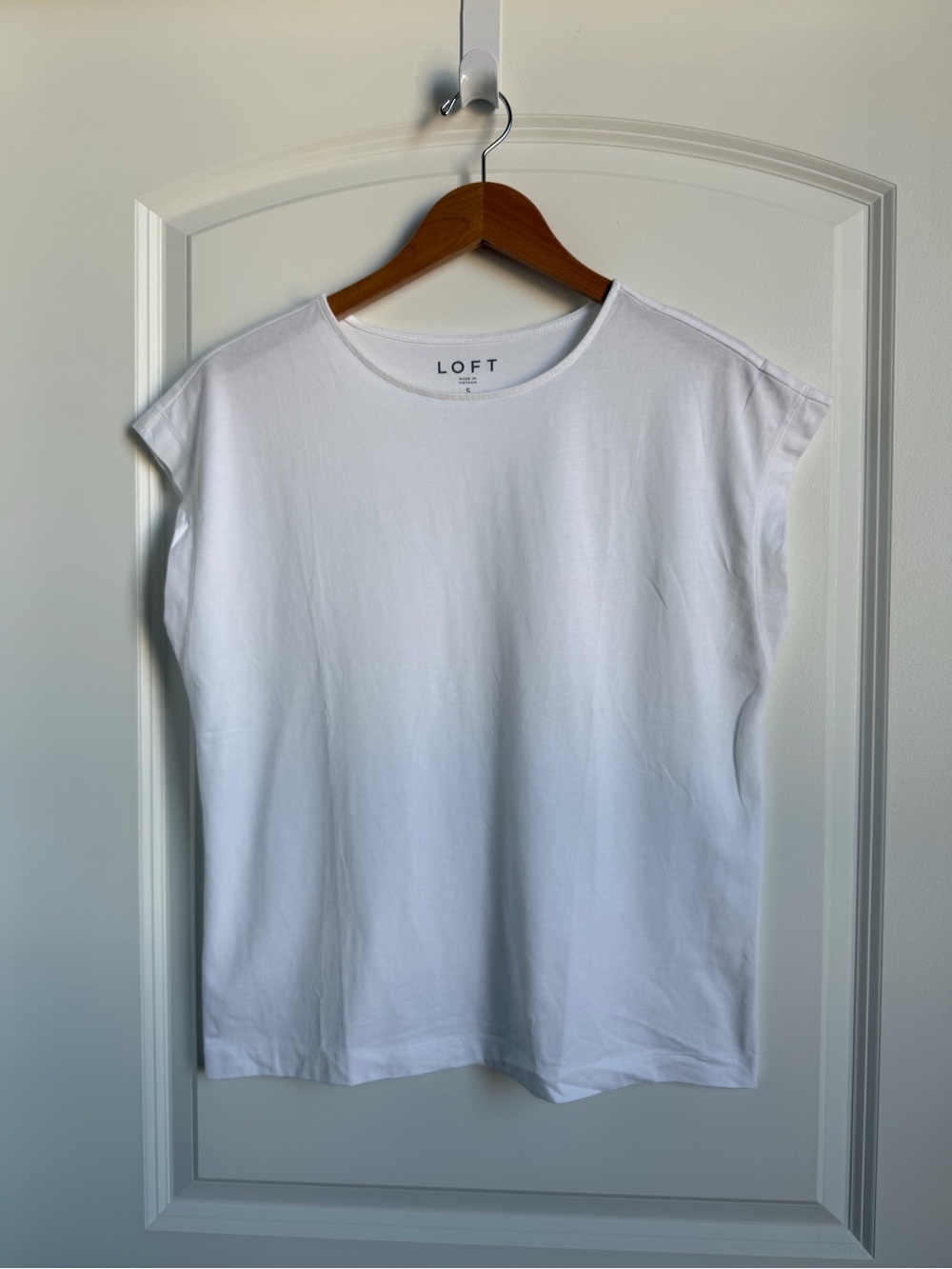 LOFT White Cap Sleeve Wedge Tee